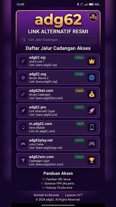 Halaman Link Alternatif adg62 untuk Pengguna Android