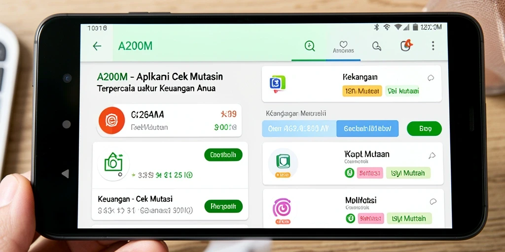 Antarmuka aplikasi A200M yang intuitif dan mudah digunakan.