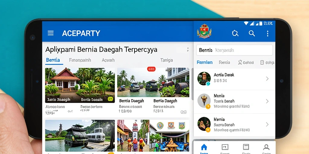 Tampilan antarmuka sederhana dari ACEPARTY untuk berita daerah.