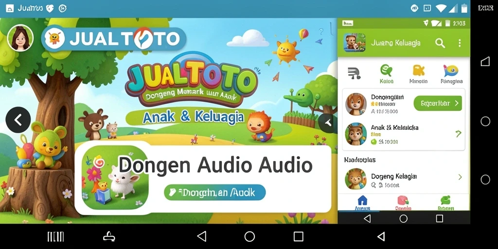 Tampilan antarmuka aplikasi JUALTOTO yang menarik dan ramah anak.