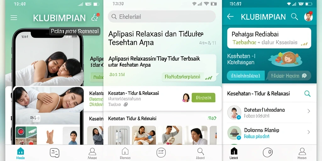 Tampilan antarmuka KLUBIMPIAN yang menarik untuk relaksasi dan tidur.