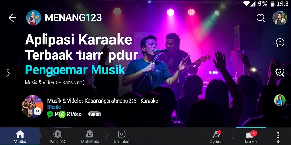 Tampilan antarmuka aplikasi karaoke yang menarik dan mudah digunakan.