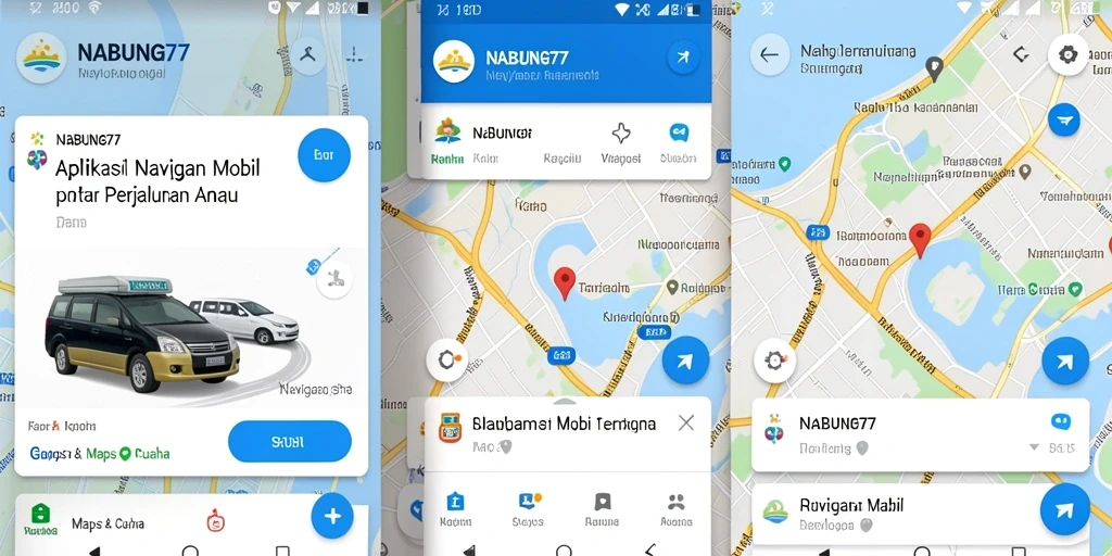Tampilan antarmuka NABUNG77 yang sederhana dan fungsional untuk Navigasi Mobil.