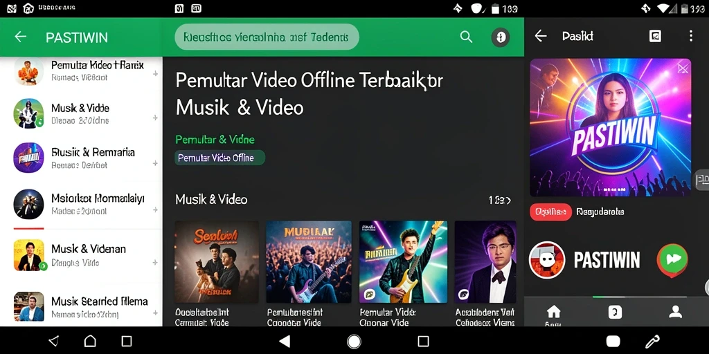 Antarmuka PASTIWIN yang sederhana dan intuitif untuk pemutar video offline.