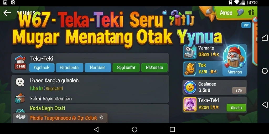 Antarmuka utama W67 dengan berbagai jenis teka-teki menantang.
